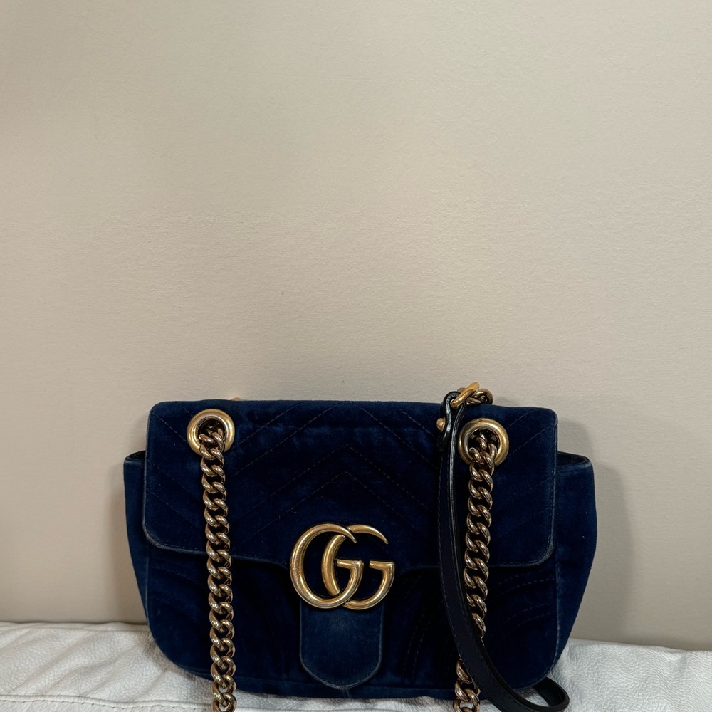 Gucci Blue Velvet Bag